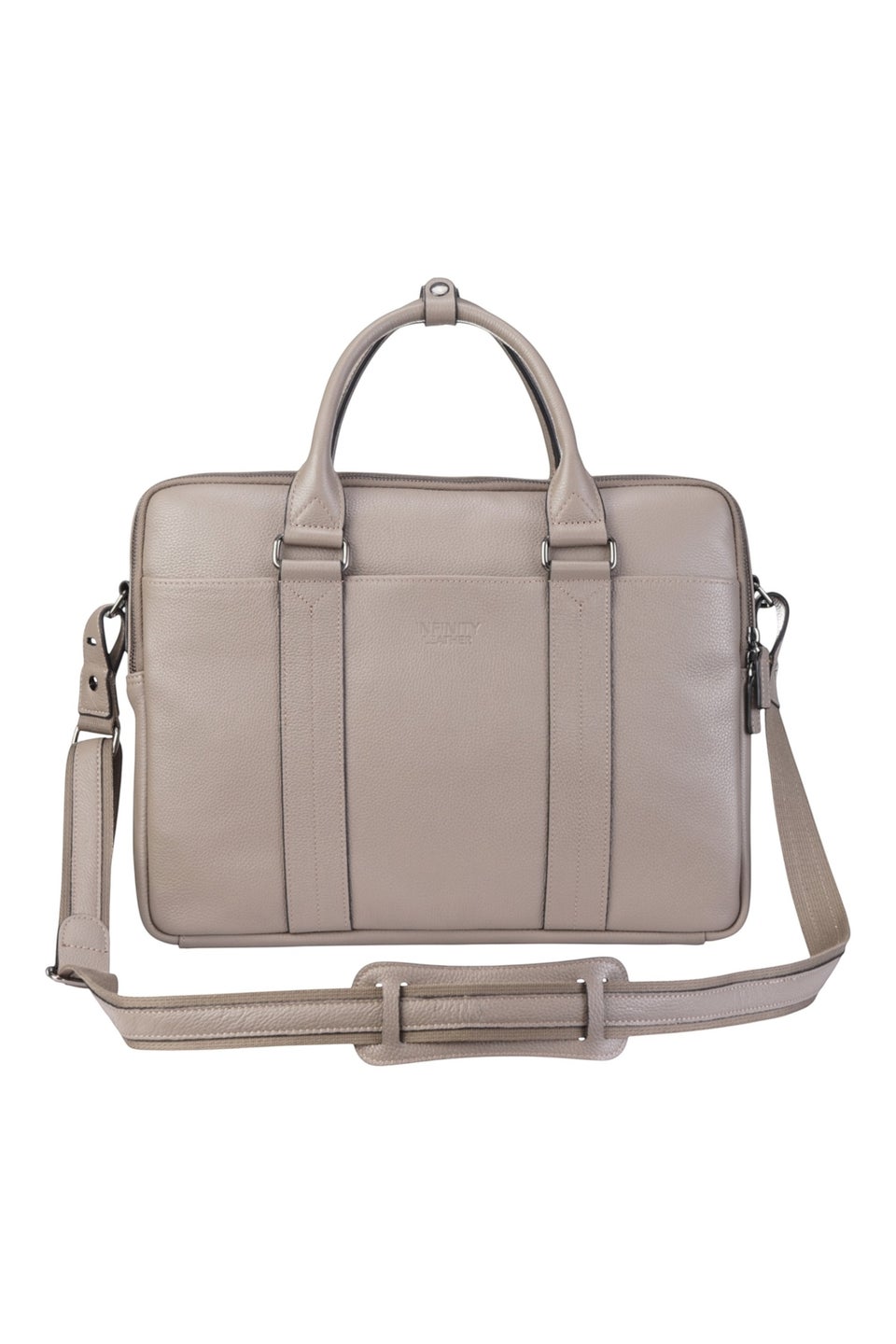 Infinity Leather Grey Sutton Briefcase Travel Bag