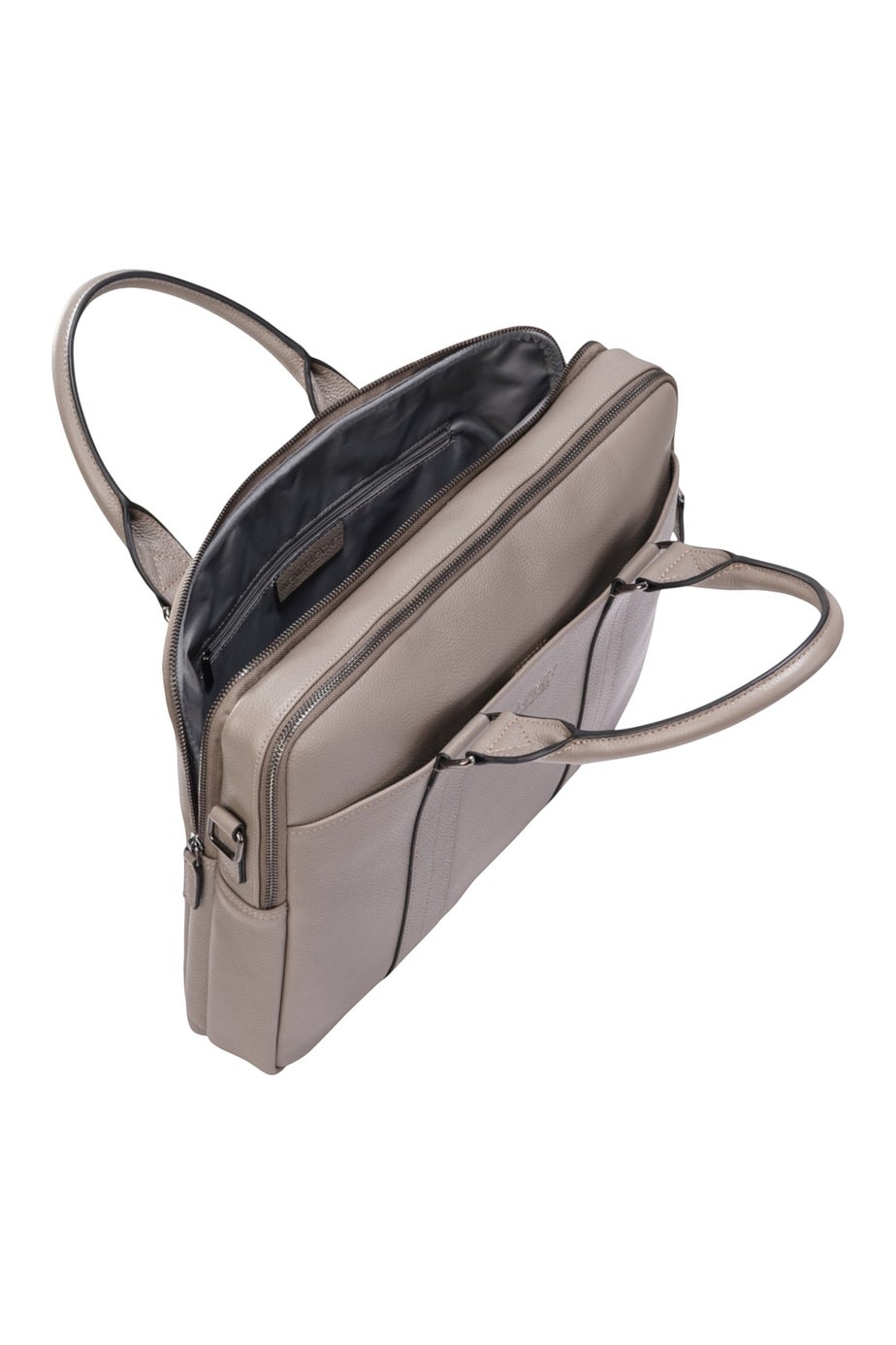 Infinity Leather Grey Sutton Briefcase Travel Bag