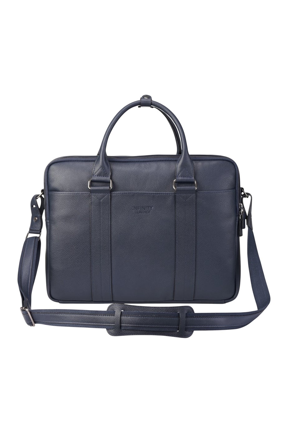Infinity Leather Navy Sutton Briefcase Travel Bag