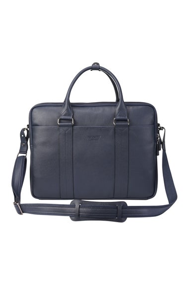 Infinity Leather Navy Sutton Briefcase Travel Bag