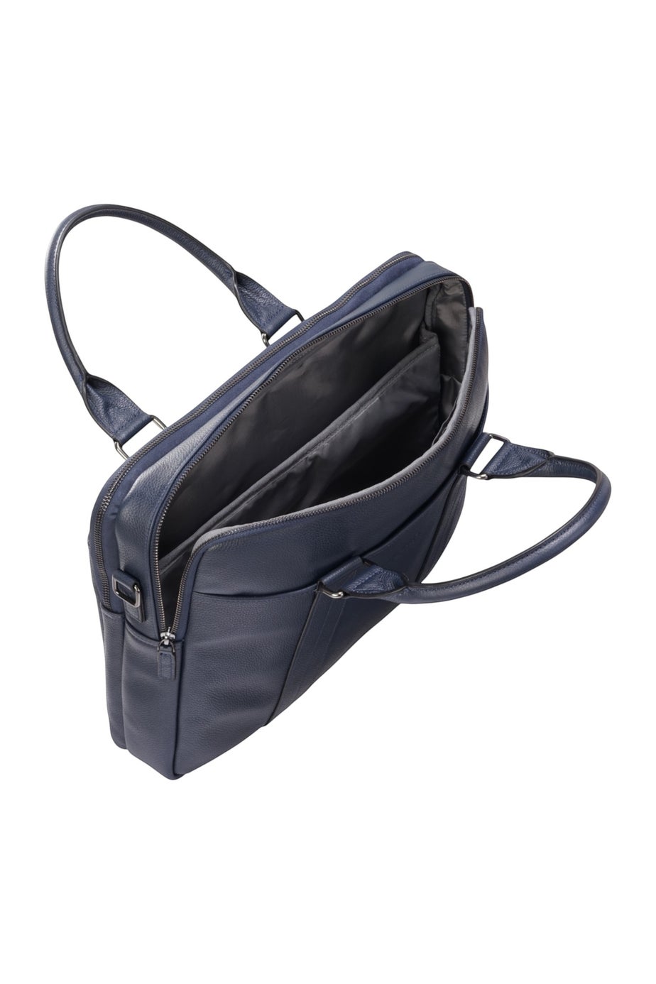 Infinity Leather Navy Sutton Briefcase Travel Bag