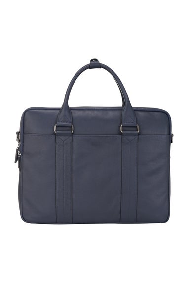 Infinity Leather Navy Sutton Briefcase Travel Bag