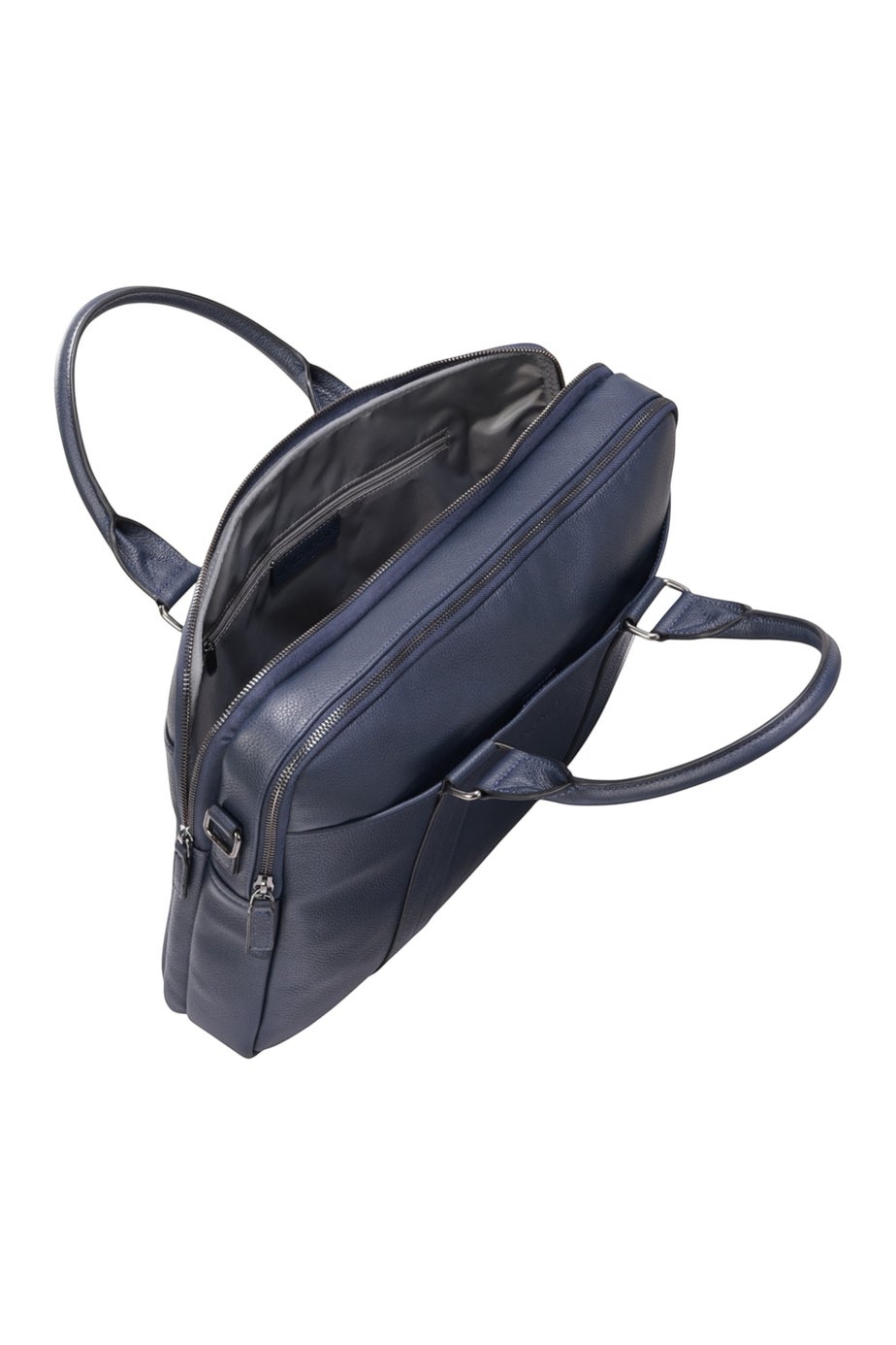 Infinity Leather Navy Sutton Briefcase Travel Bag