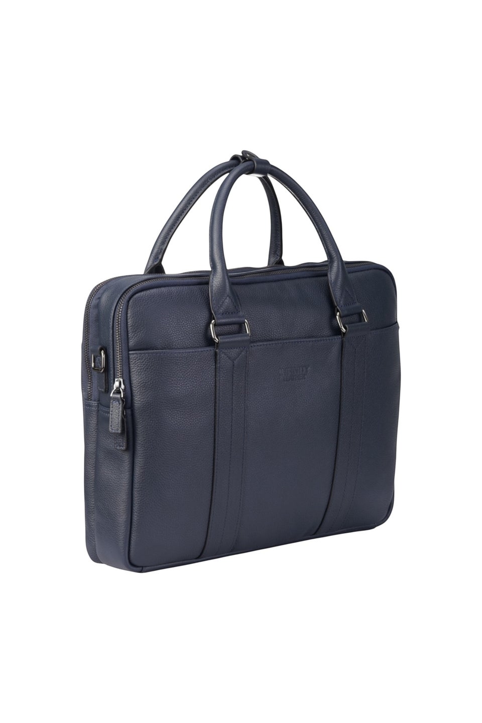 Infinity Leather Navy Sutton Briefcase Travel Bag