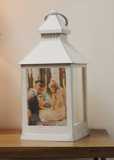 Personalised Memento Company Photo Upload White LED Lantern White