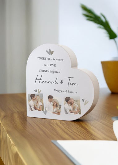 Personalised Memento Company Photo Upload Grey Heart Ornament Grey