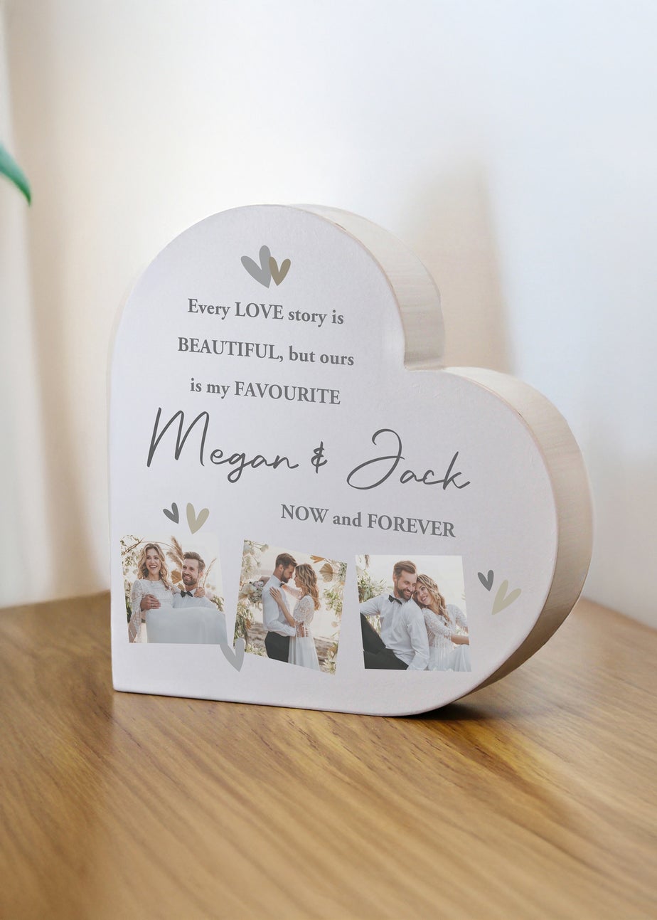 Personalised Memento Company Photo Upload Grey Heart Ornament Grey