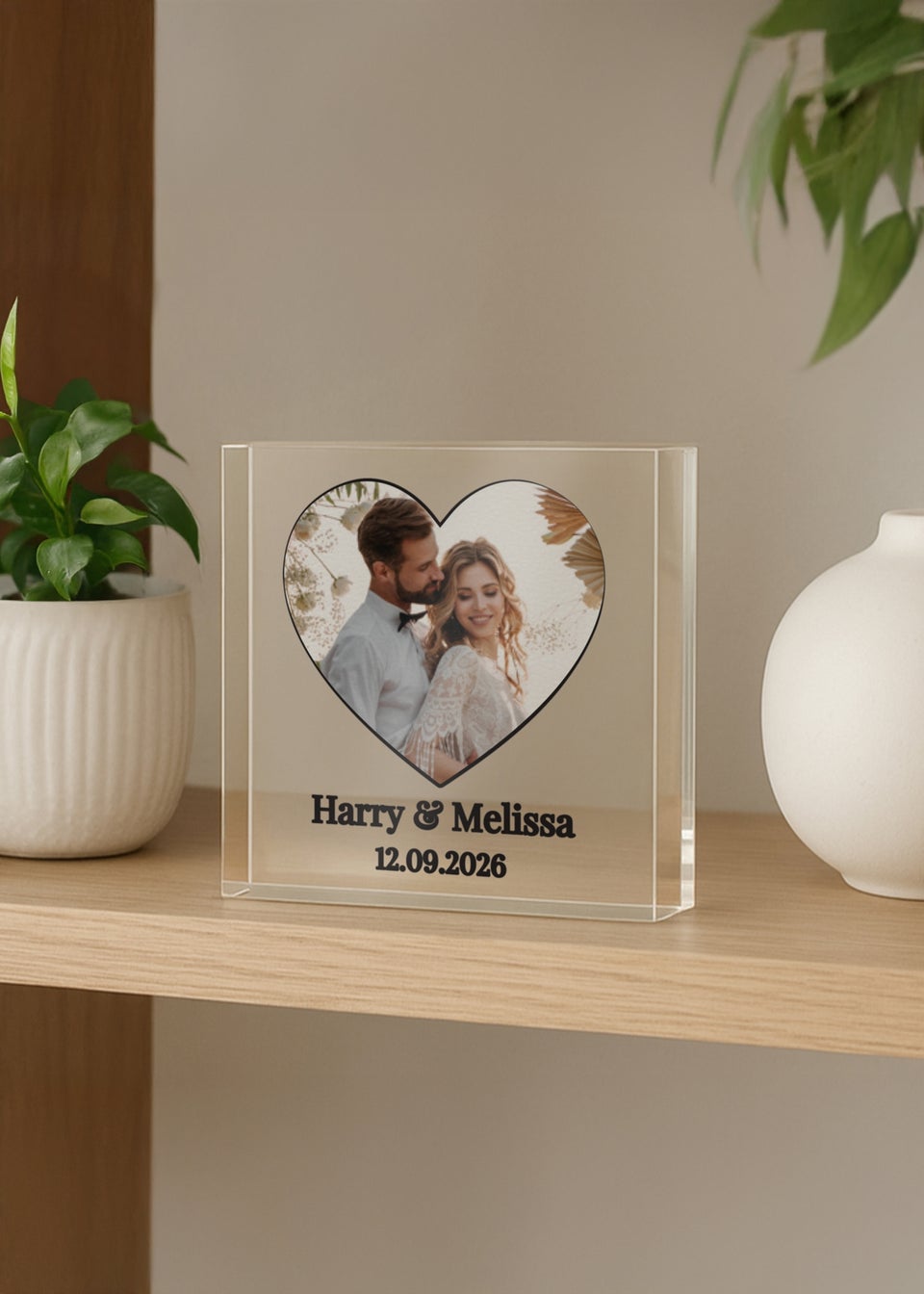 Personalised Memento Company Heart Photo Upload Small Glass Ornament Clear