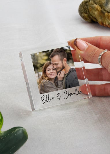 Personalised Memento Company Photo Upload Small Glass Ornament Clear