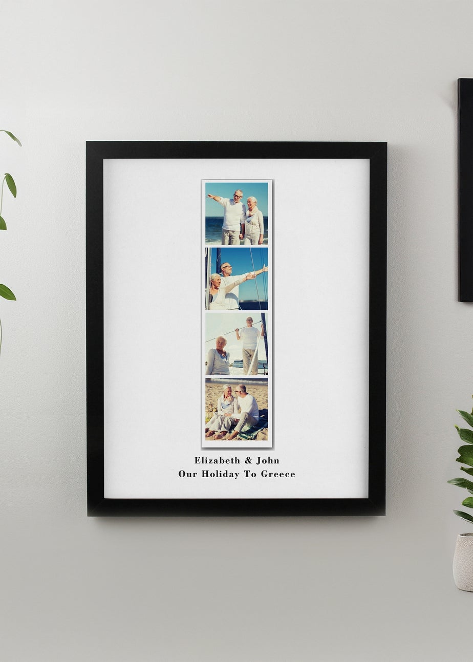 Personalised Memento Company Photo Upload Strip Black Poster Frame White