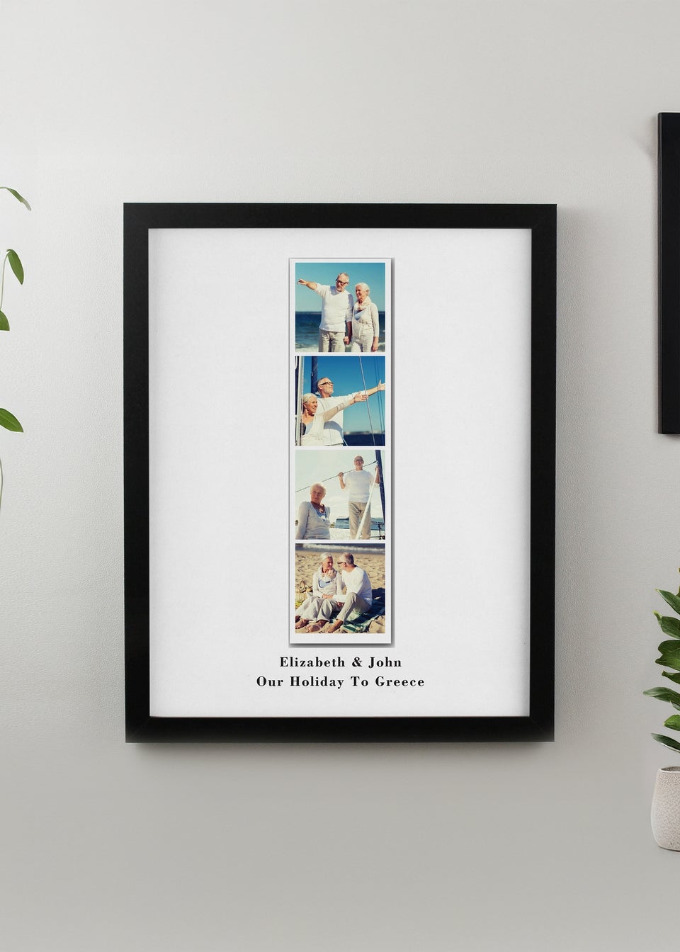 Personalised Memento Company Photo Upload Strip Black Poster Frame White