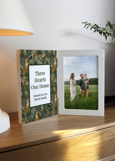 Personalised Memento Company Leopard Print Wooden Hinged 6x4 Photo Frame Multi Colour
