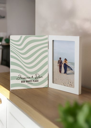 Personalised Memento Company Wooden Hinged 6x4 Photo Frame Multi Colour