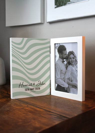 Personalised Memento Company Wooden Hinged 6x4 Photo Frame Multi Colour