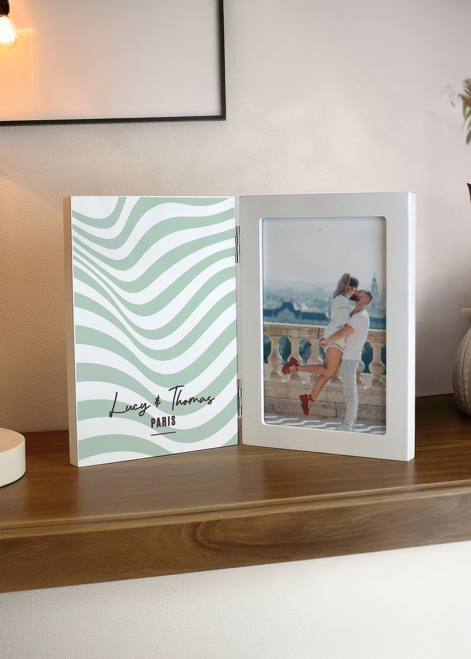 Personalised Memento Company Wooden Hinged 6x4 Photo Frame Multi Colour
