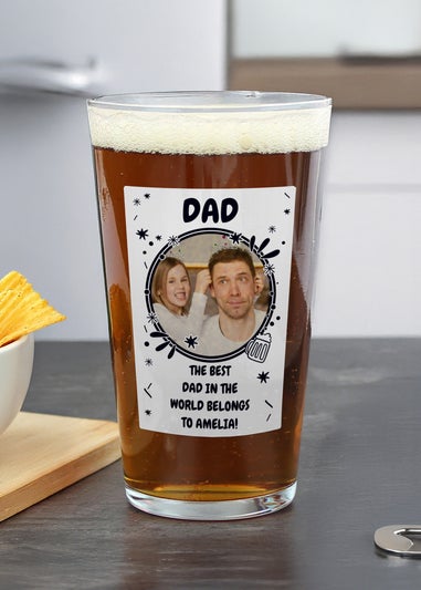 Personalised Memento Company Photo Upload Beer Glass Clear