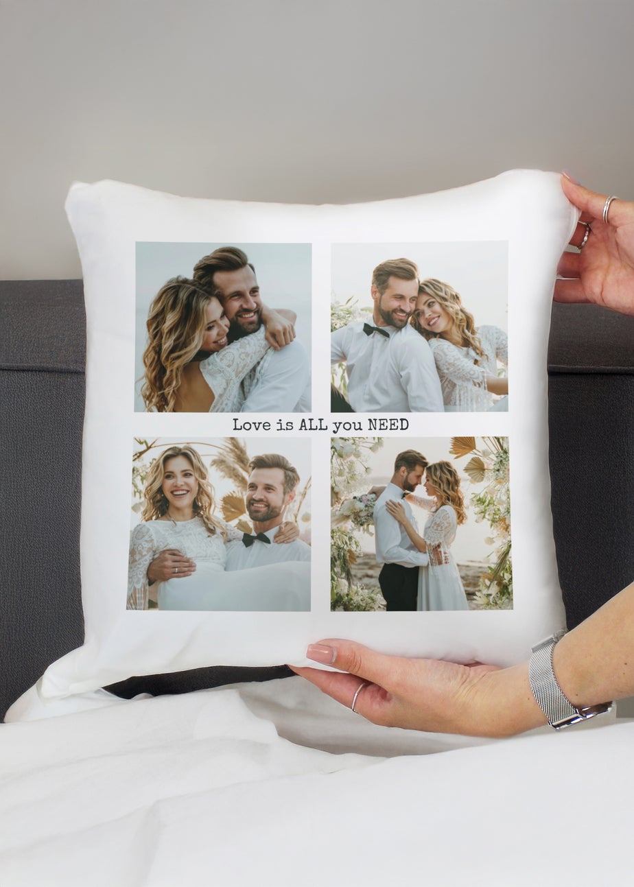 Personalised Memento Company Mutli Photo Upload Cushion & Insert White