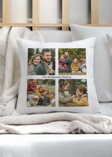 Personalised Memento Company Mutli Photo Upload Cushion & Insert White