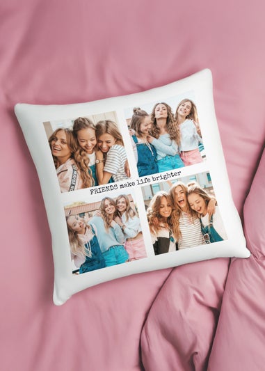 Personalised Memento Company Mutli Photo Upload Cushion & Insert White
