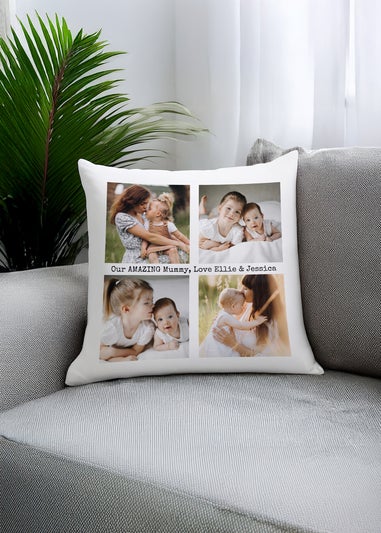 Personalised Memento Company Mutli Photo Upload Cushion & Insert White