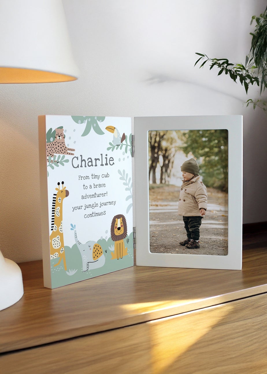 Personalised Memento Company Animals Wooden Hinged 6x4 Photo Frame Multi