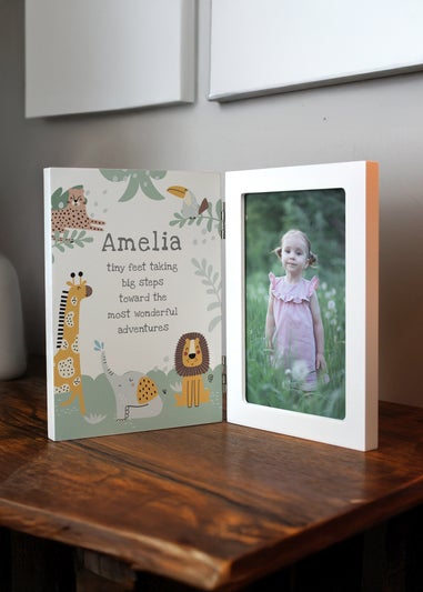 Personalised Memento Company Animals Wooden Hinged 6x4 Photo Frame Multi