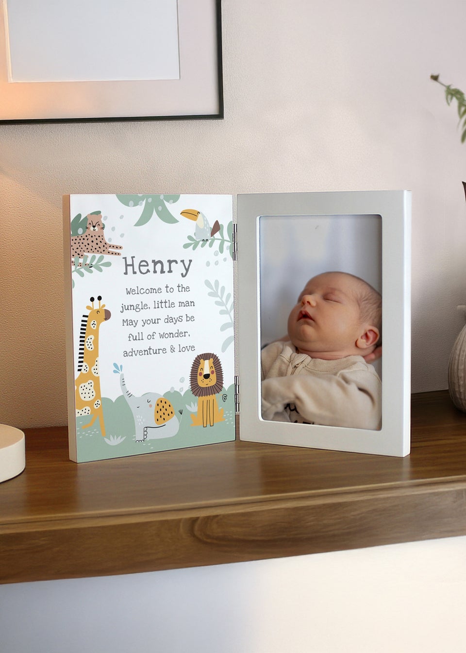 Personalised Memento Company Animals Wooden Hinged 6x4 Photo Frame Multi