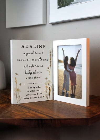 Personalised Memento Company Friend Wooden Hinged 6x4 Photo Frame Cream