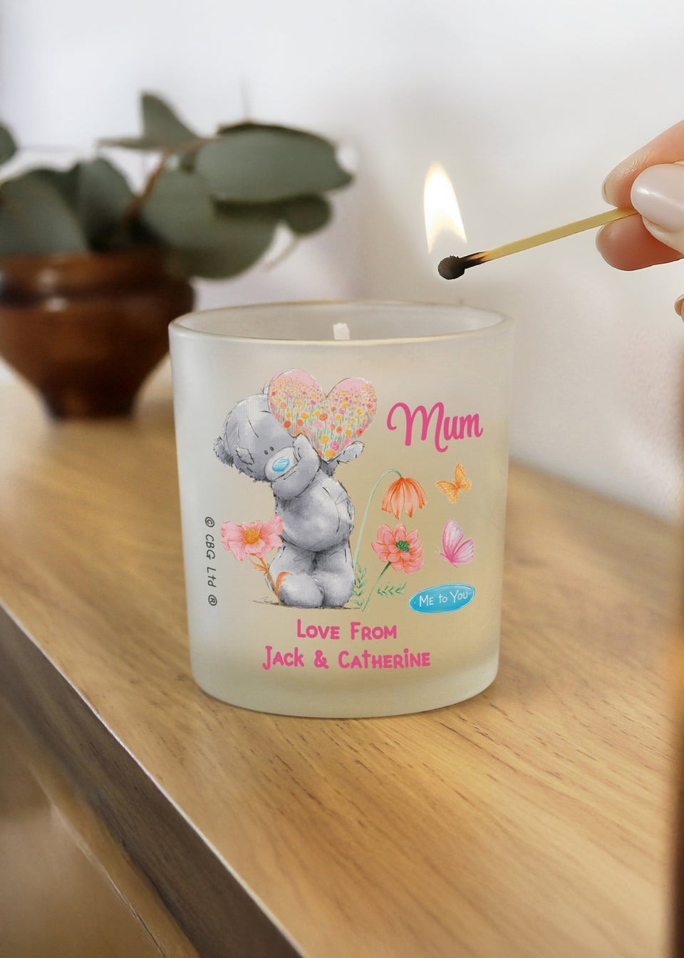 Personalised Memento Company Me to You Flowery Jar Candle Clear