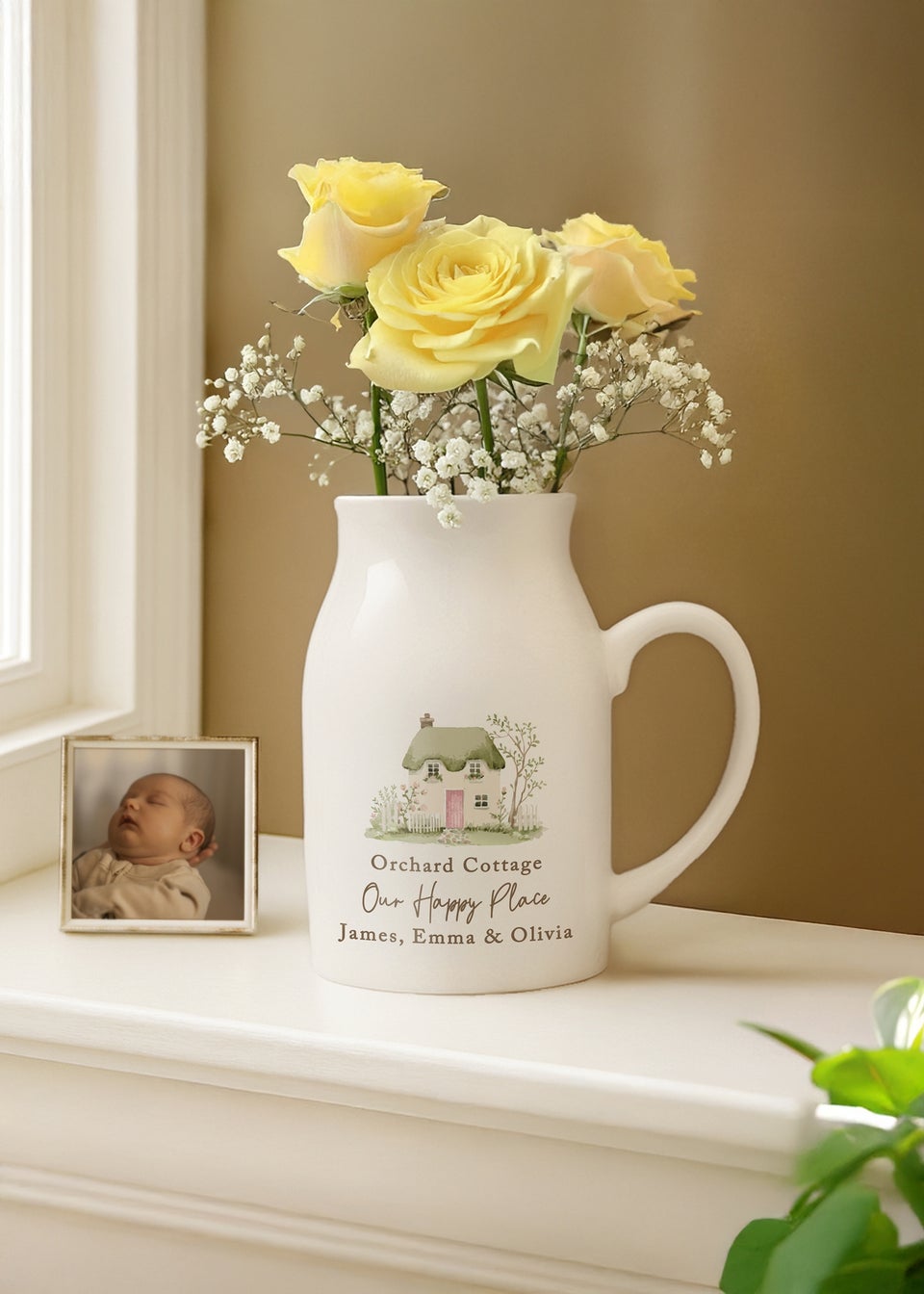 Personalised Memento Company Country Cottage Jug Vase White