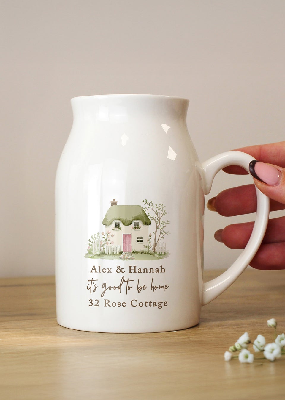 Personalised Memento Company Country Cottage Jug Vase White