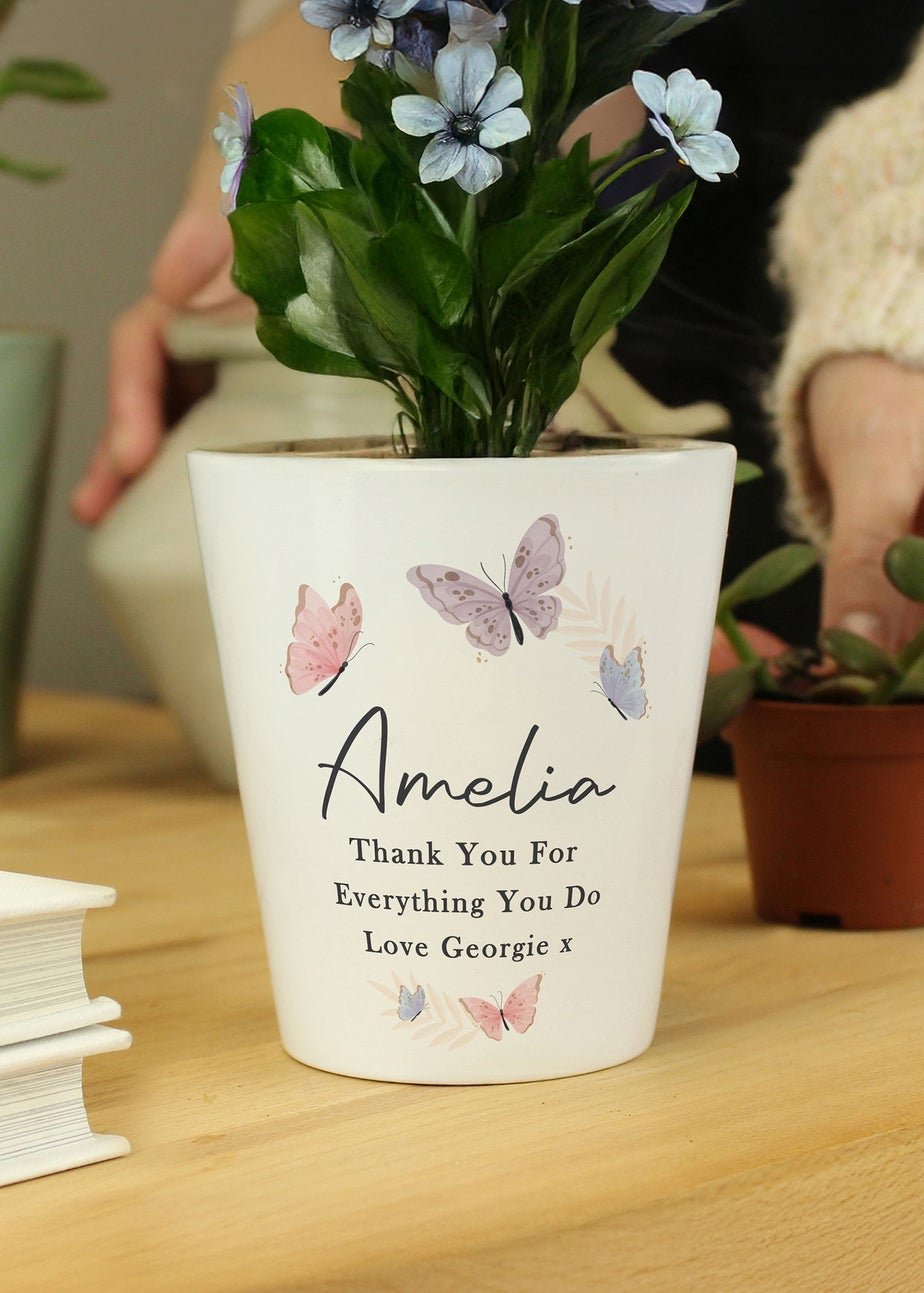 Personalised Memento Company Butterfly Plant Pot Multi