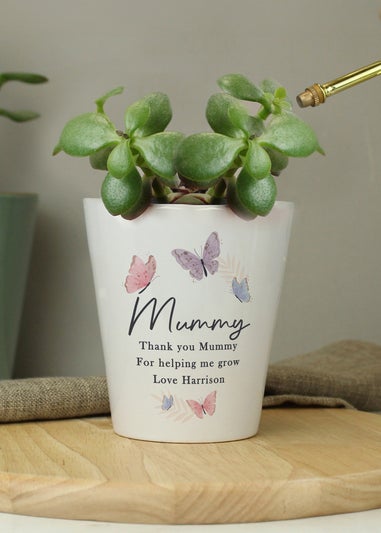 Personalised Memento Company Butterfly Plant Pot Multi