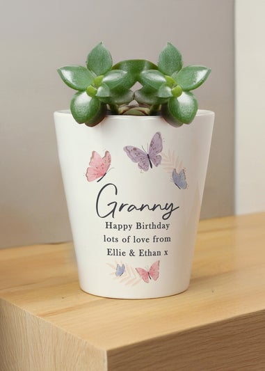 Personalised Memento Company Butterfly Plant Pot Multi