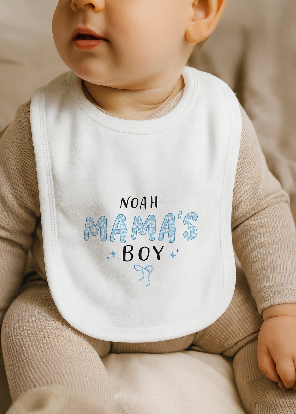Personalised Memento Company Mama's Boy Bib White