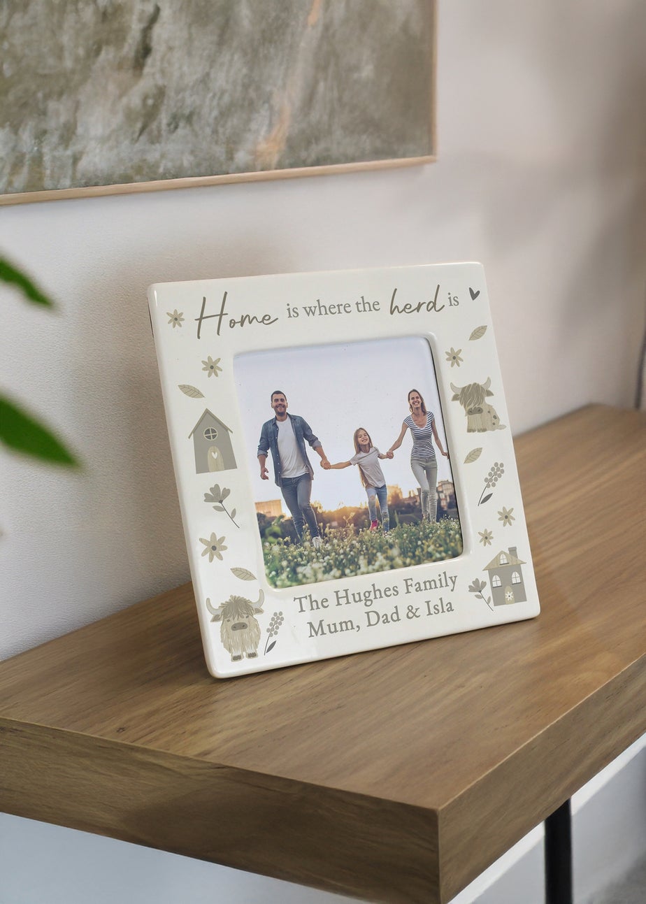 Personalised Memento Company Highland Cow Photo Frame Multi