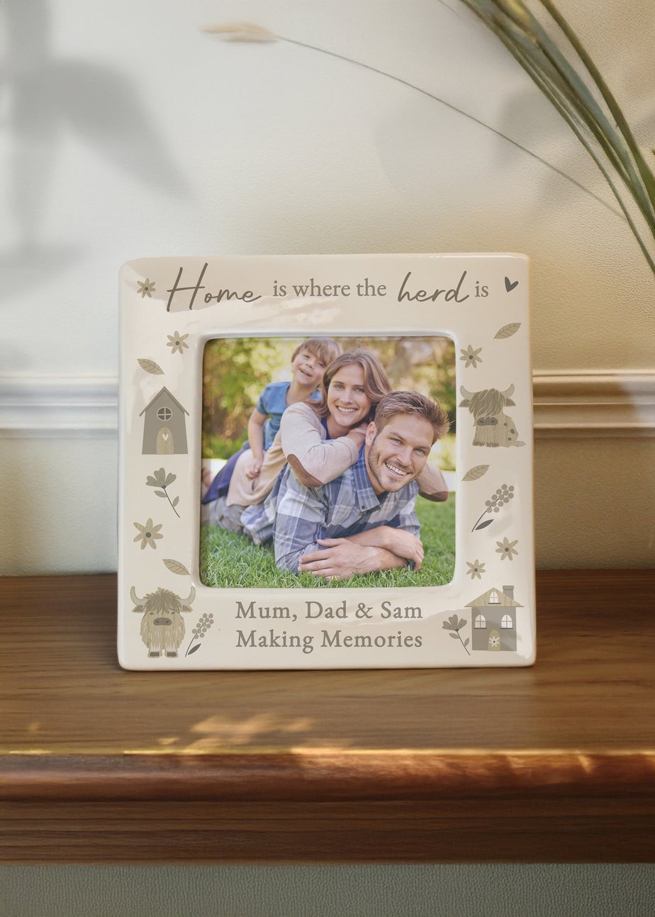 Personalised Memento Company Highland Cow Photo Frame Multi