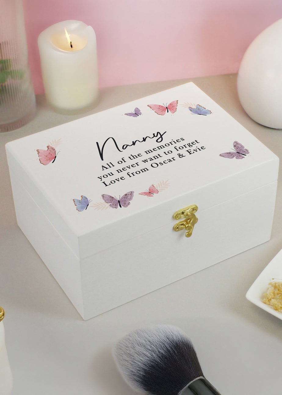 Personalised Memento Company Butterfly Wooden Keepsake Box Multi