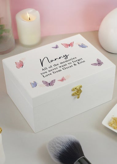 Personalised Memento Company Butterfly Wooden Keepsake Box Multi