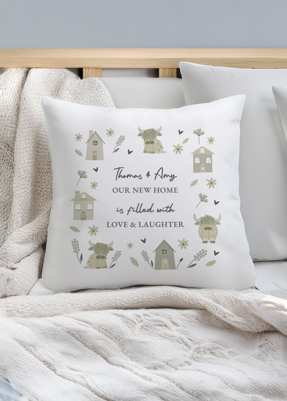 Personalised Memento Company Highland Cow Cushion Multi