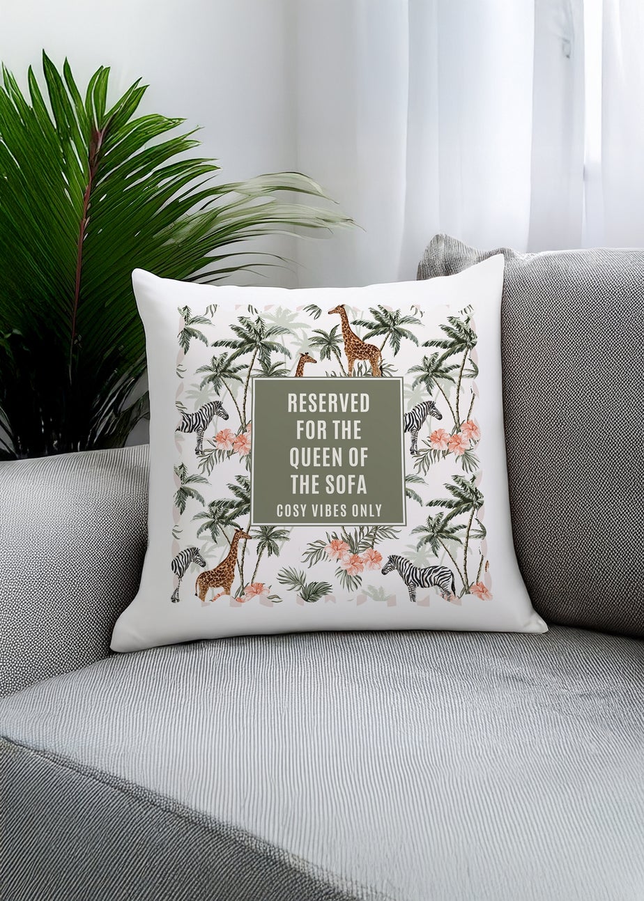 Personalised Memento Company Jungle Print Cushion White