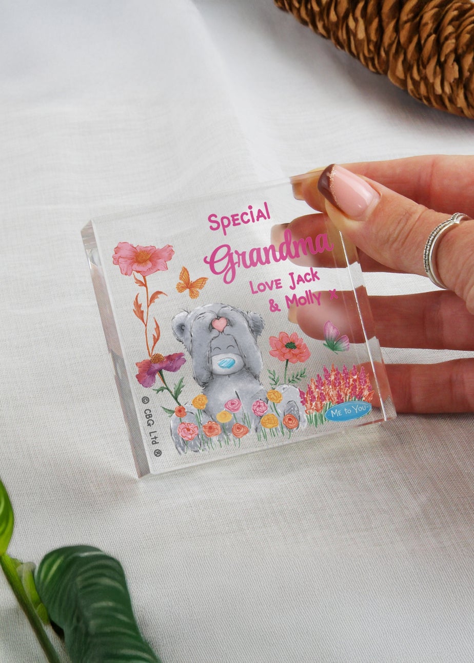 Personalised Memento Company Me to You Flowery Glass Ornament Clear