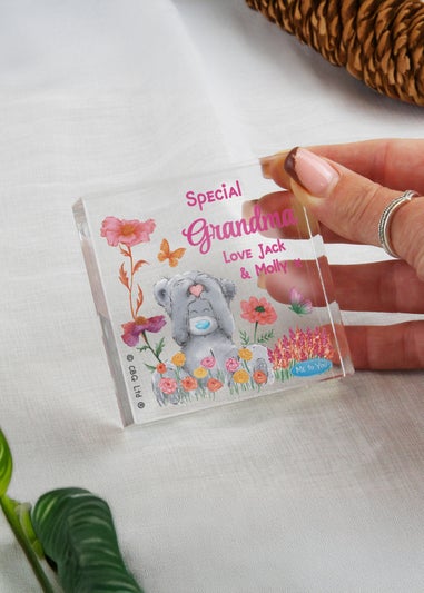 Personalised Memento Company Me to You Flowery Glass Ornament Clear
