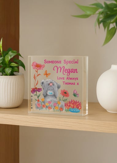 Personalised Memento Company Me to You Flowery Glass Ornament Clear