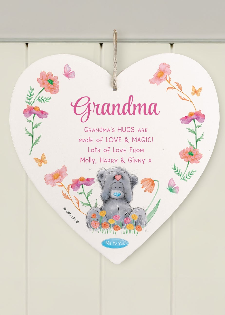 Personalised Memento Company Me to You Flowery Hanging Heart Ornament Floral
