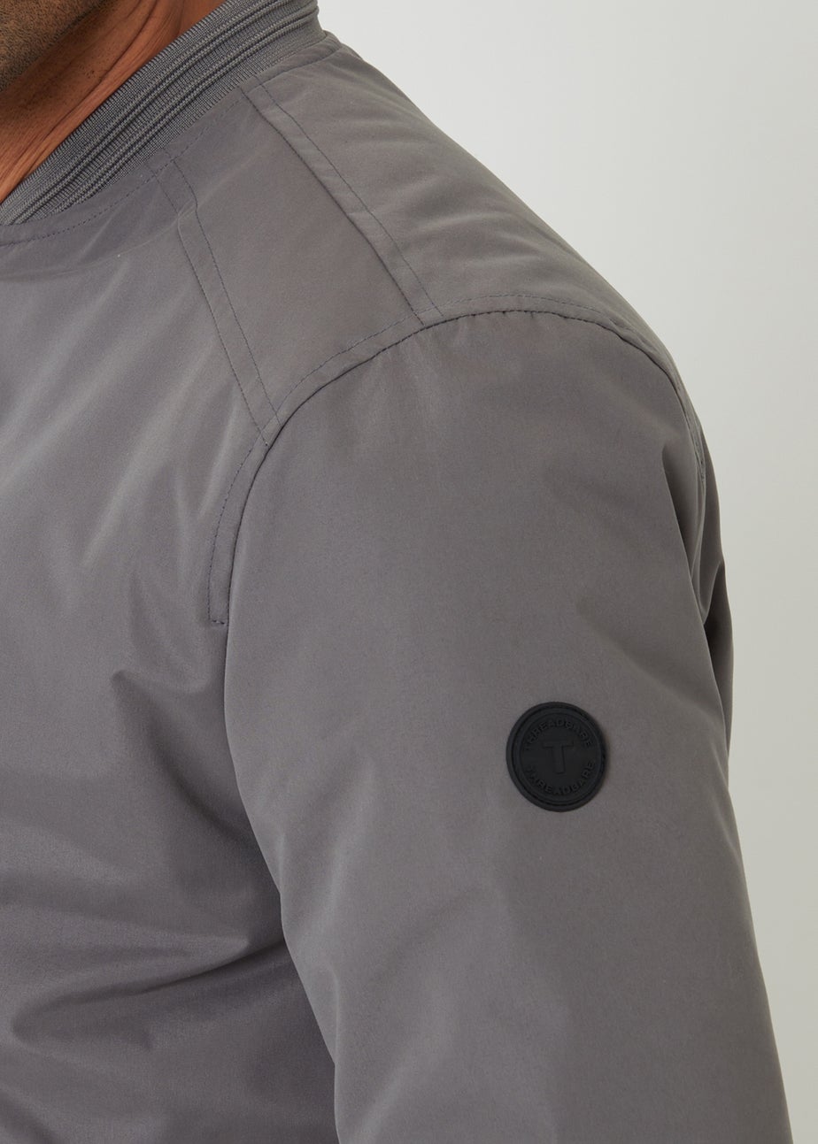 Threadbare Dark Grey Padded Bomber Jacket