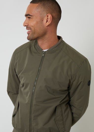 Threadbare Khaki Padded Bomber Jacket