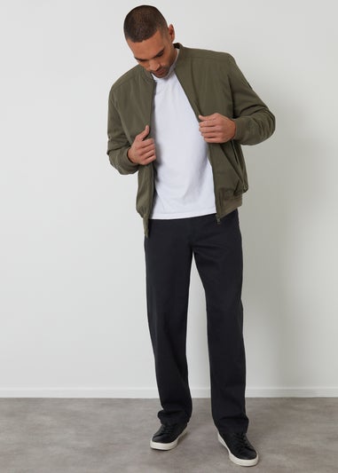 Threadbare Khaki Padded Bomber Jacket