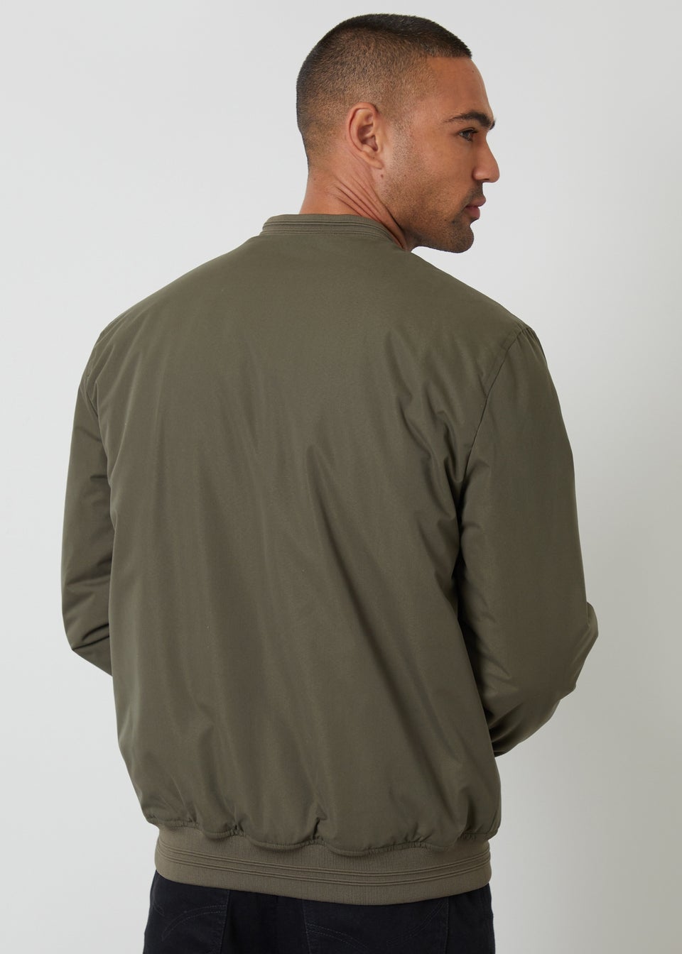 Threadbare Khaki Padded Bomber Jacket