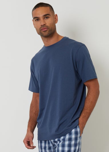 Threadbare Blue Check Relaxed Fit Pyjama Set